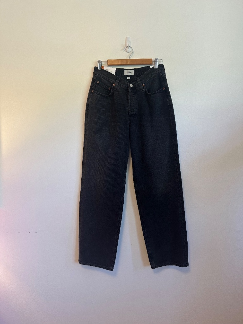 NWT Agolde V Waist Baggy Black Denim Jeans | Size 27 - Picture 7 of 15